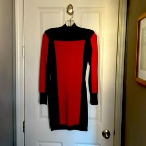 NWT Knit color block dress red/black dress.